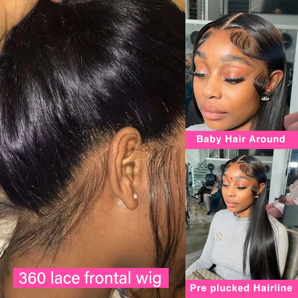 360 Lace Frontal Human Hair Wigs Pre Plucked