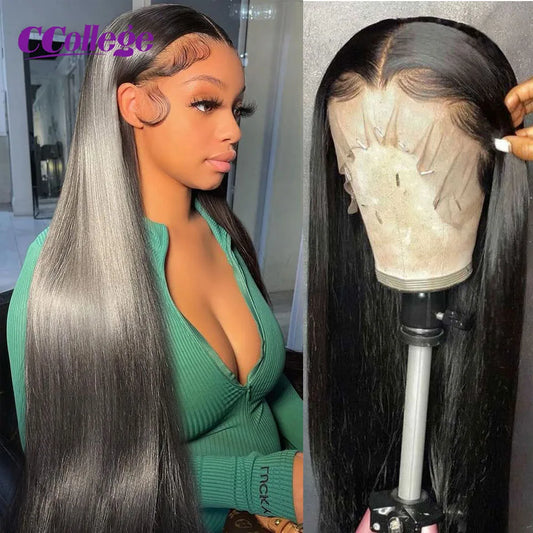 Super Sleek Remy Brazilian Straight Transparent Lace Front Wig Unit