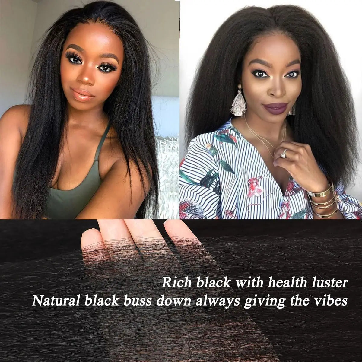 Wear And Go Glueless Wig Kinky Straight Wig Black 613 Blonde Yaki Lace Front Wig For Women Synthetic Lace Wigs Heat Temperature