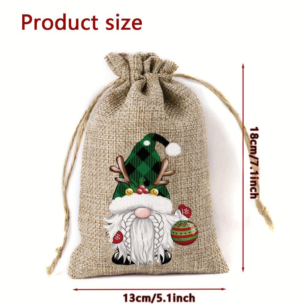 12pcs Christmas Burlap Gift Bag