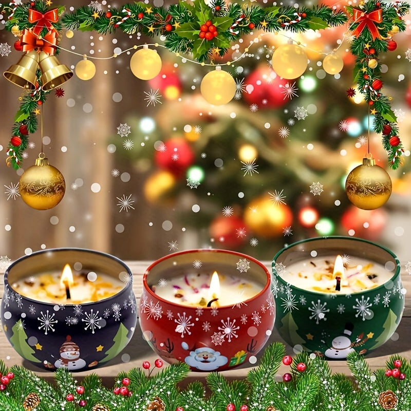 Christmas Aromatherapy Candle Gift Set - Lavender, Vanilla, Rose & Orange