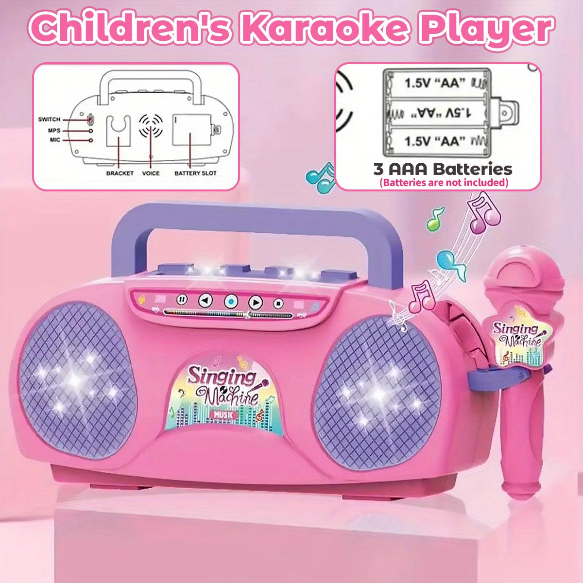 Singing Star Karaoke Microphone Set with Light Effects