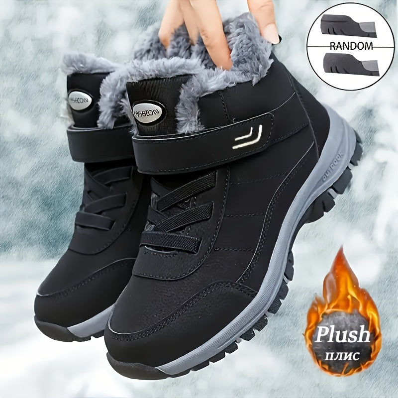 Non-slip Warm Women's Winter Snow Boots, Plush Lined High-top Casual Leisure Outdoor Hiking Shoes