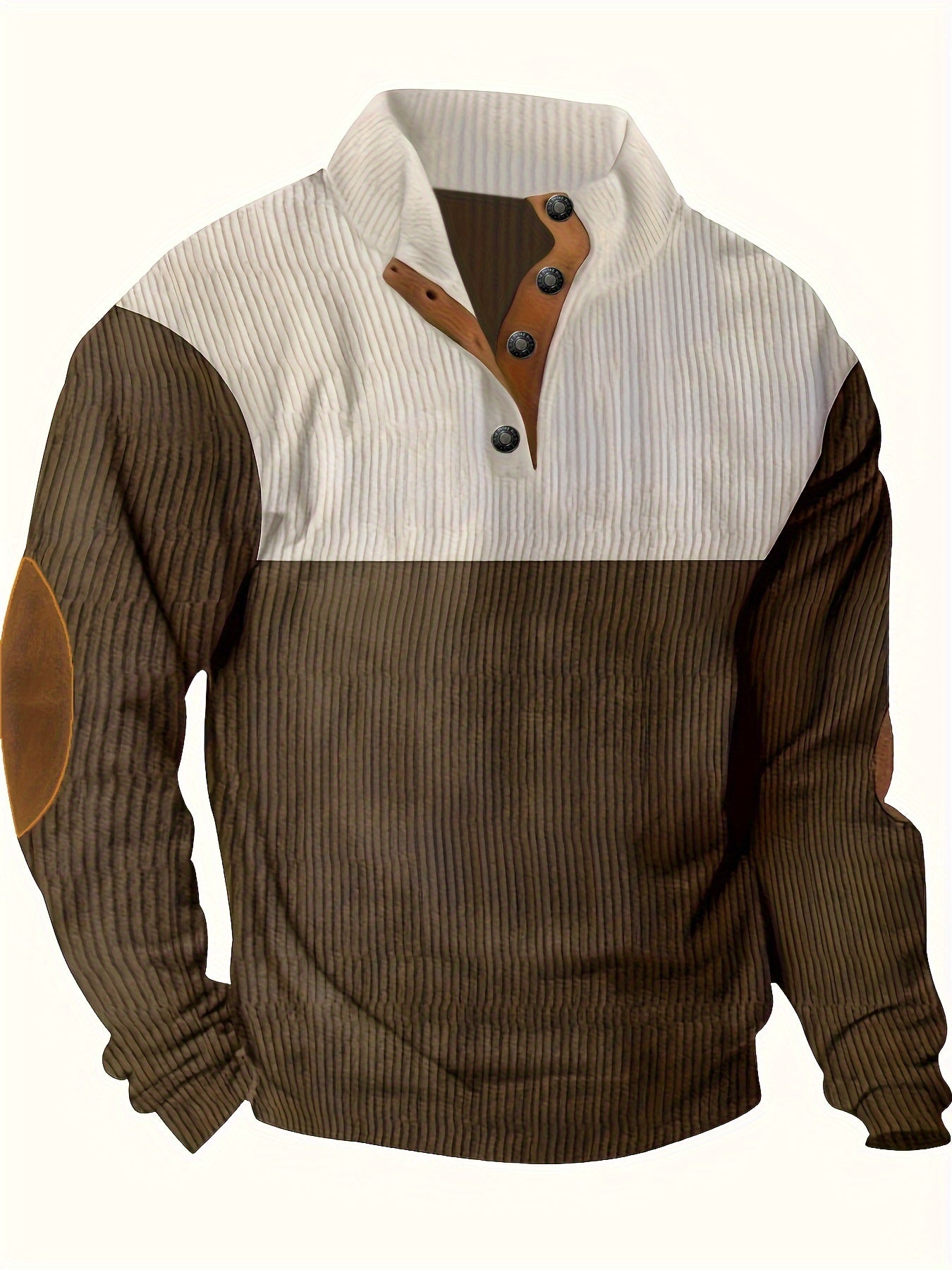 Mens Color Block Knitted Collar Pullover Sweater