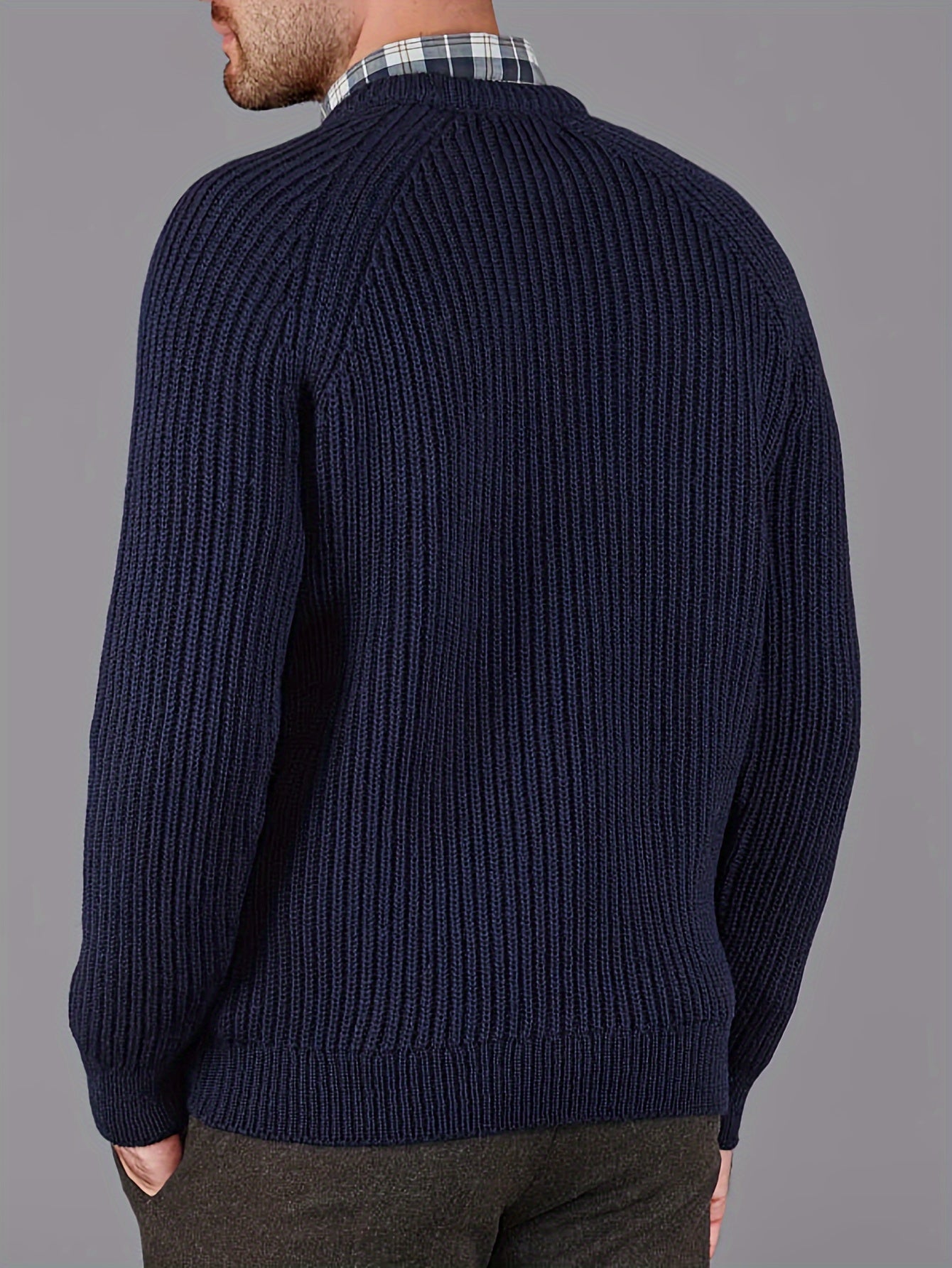 Knitted Long Sleeve Crew Neck Pullover Sweater