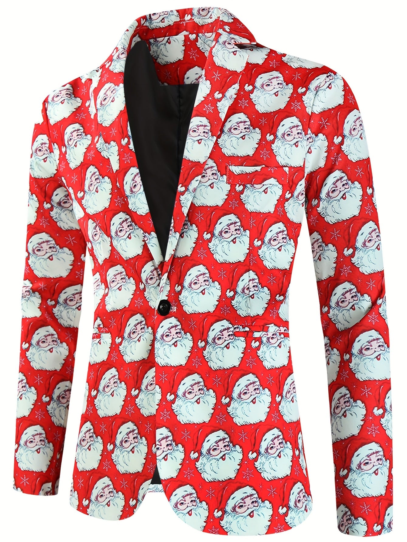 Men's Festive Christmas Digital Print Blazer