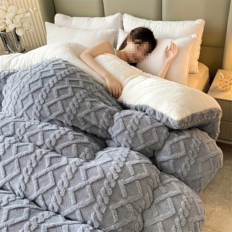 Luxtaf & Sherpa Fleece Comforter - Soft, Thick, and Warm - Machine Washable, Perfect for Bedroom, Guest Room, and Hotel