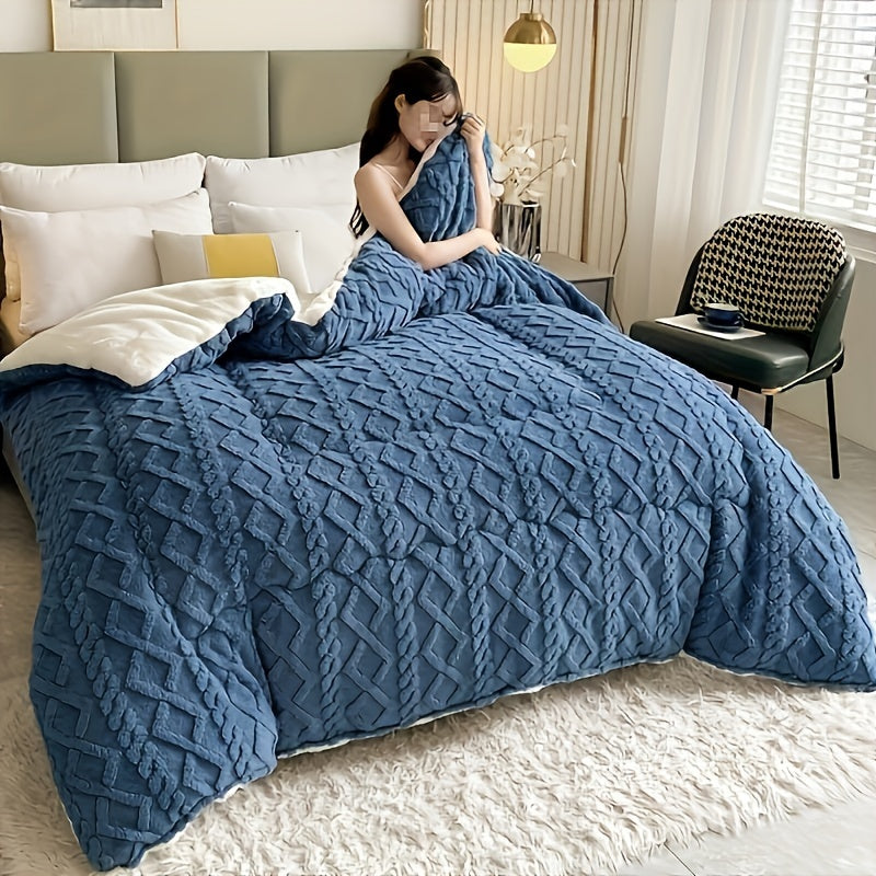 Luxtaf & Sherpa Fleece Comforter - Soft, Thick, and Warm - Machine Washable, Perfect for Bedroom, Guest Room, and Hotel