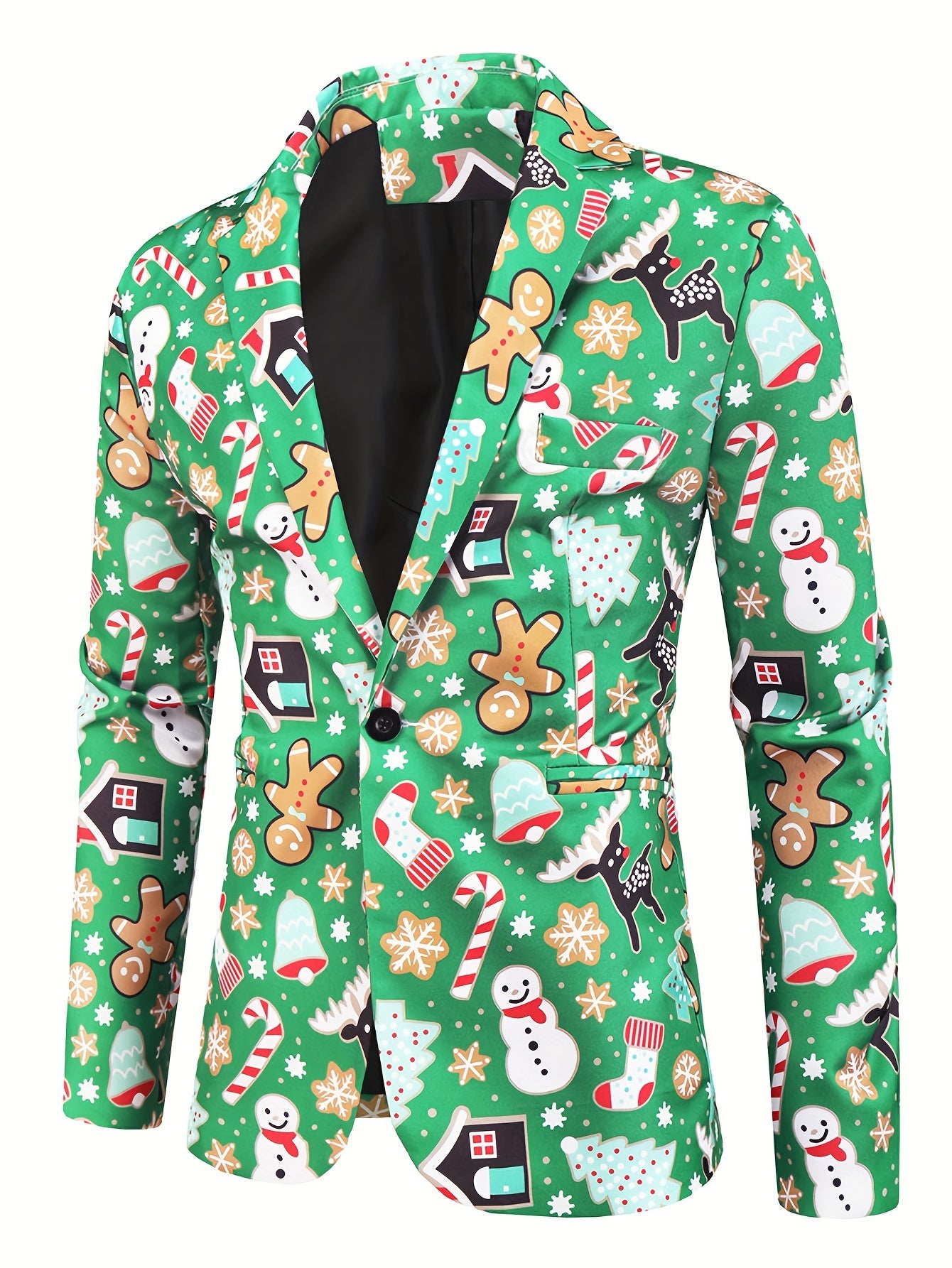 Men's Christmas Print Blazer