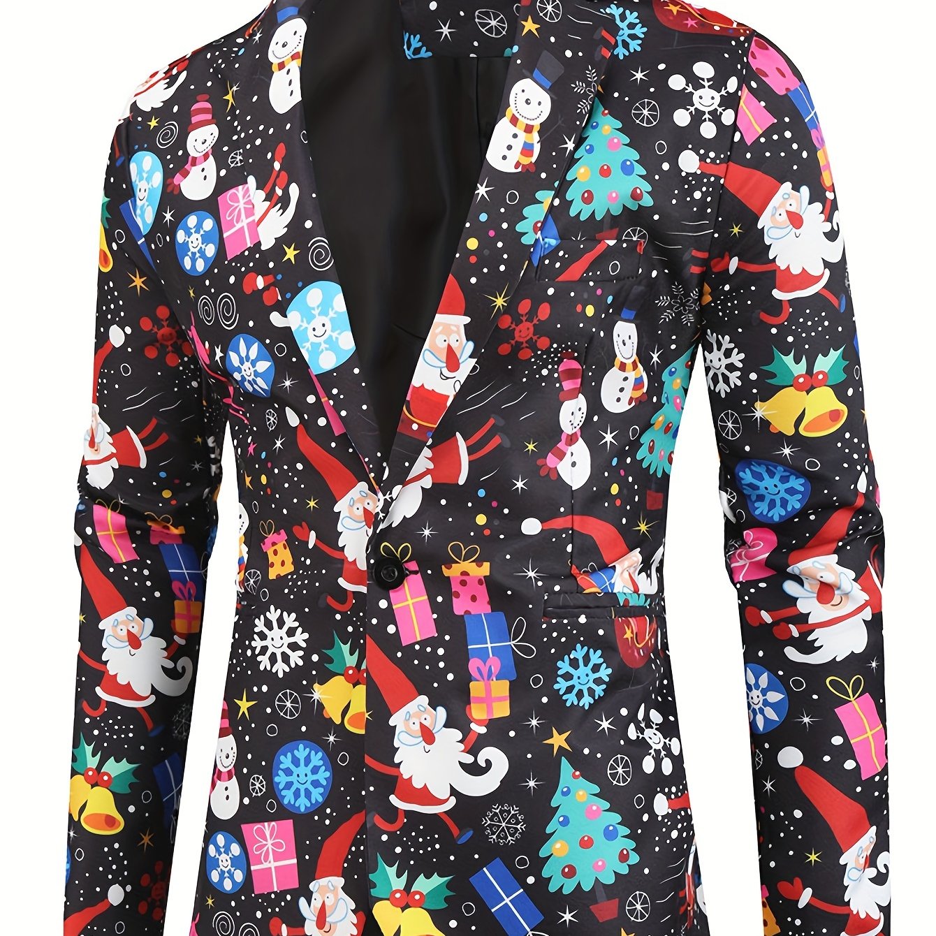 Men's Christmas Print Blazer