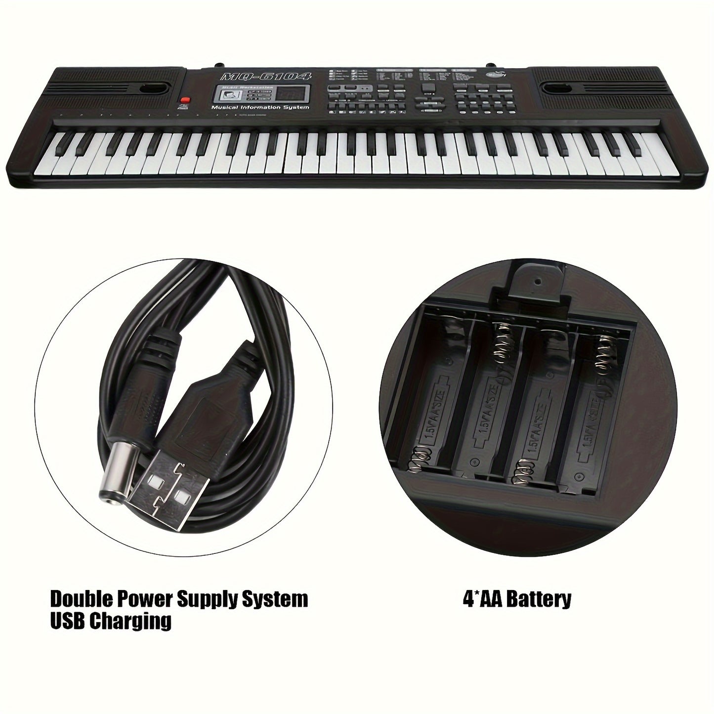 High-Quality Sound 61-Key Electronic Keyboard - Interactive Learning Piano