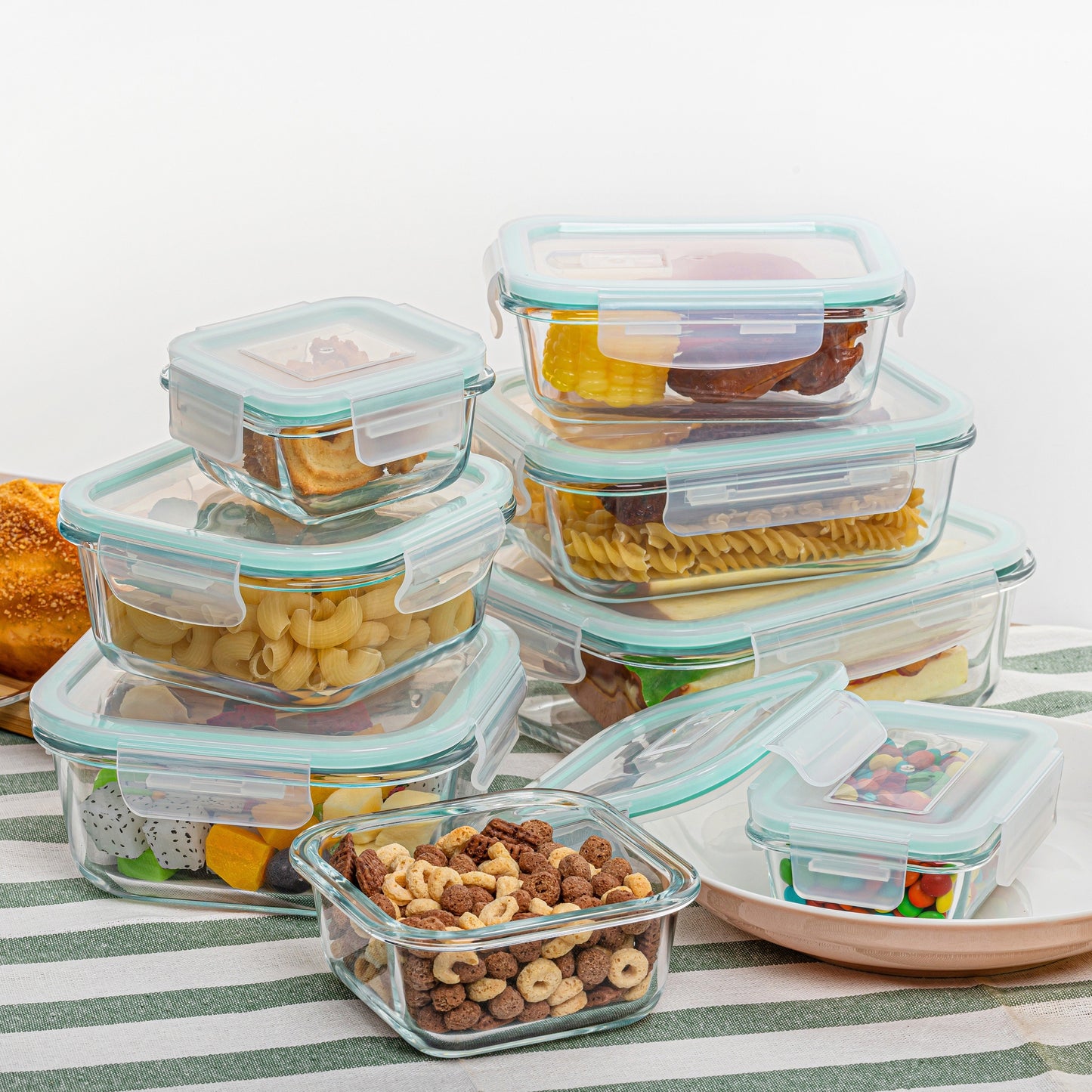 8 Pack Premium Glass Food Storage Containers