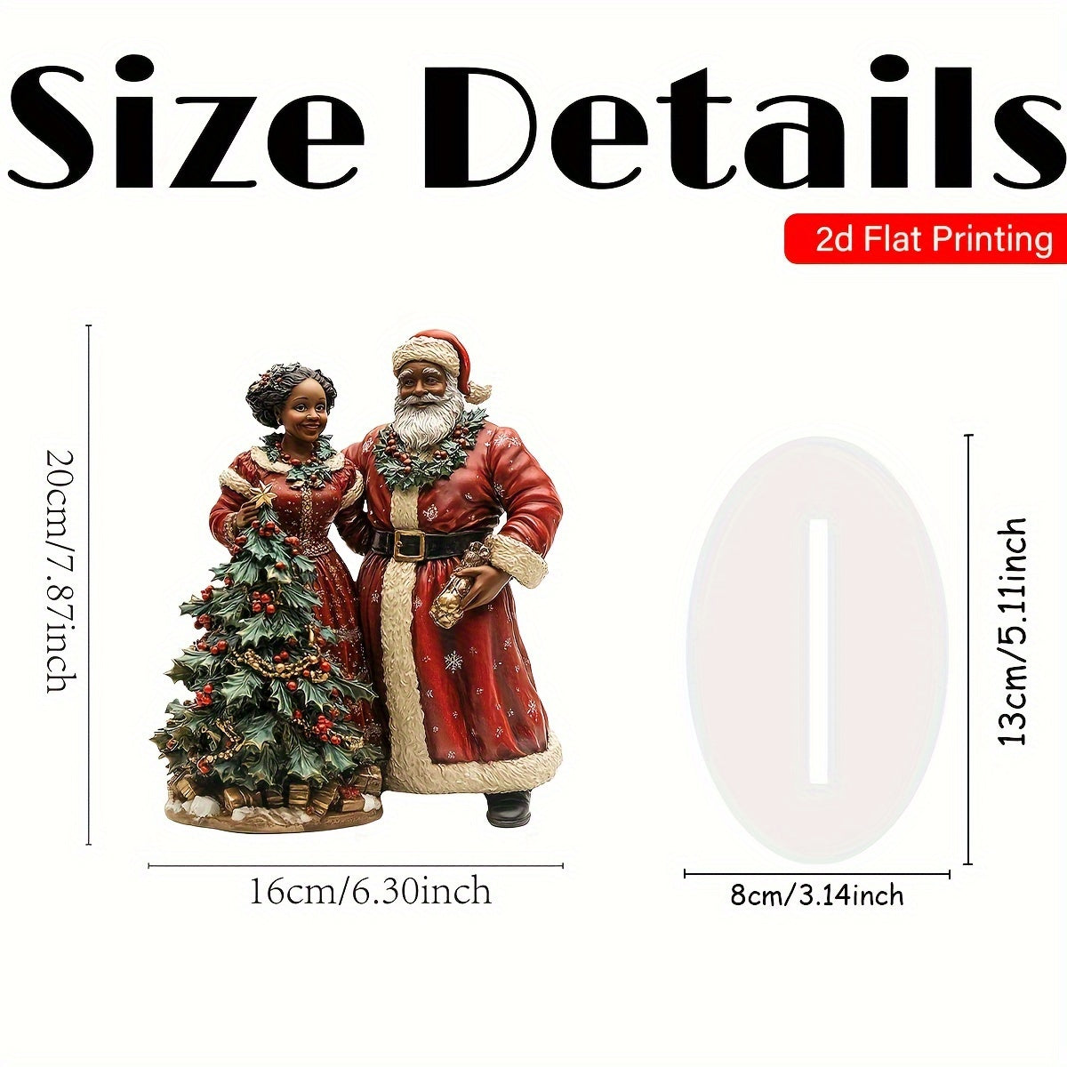 Winter Wonderland, African American Santa & Mrs. Claus Figurine Set